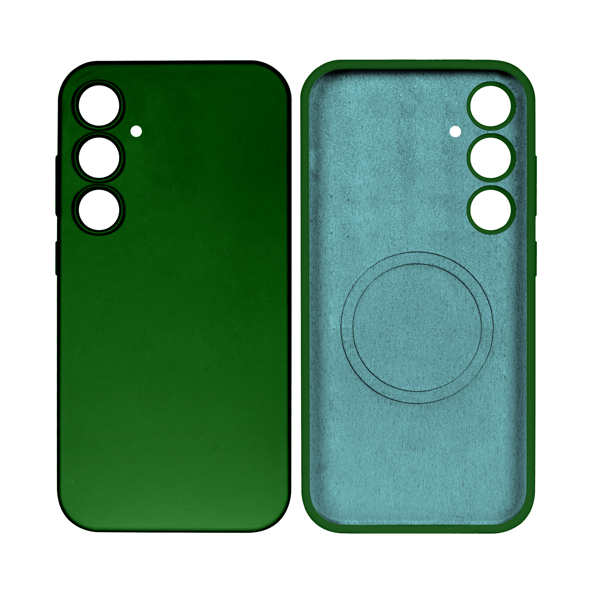 Rixus Soft TPU Phone Case With MagSafe Compatible For Samsung Galaxy S24 Dark Green