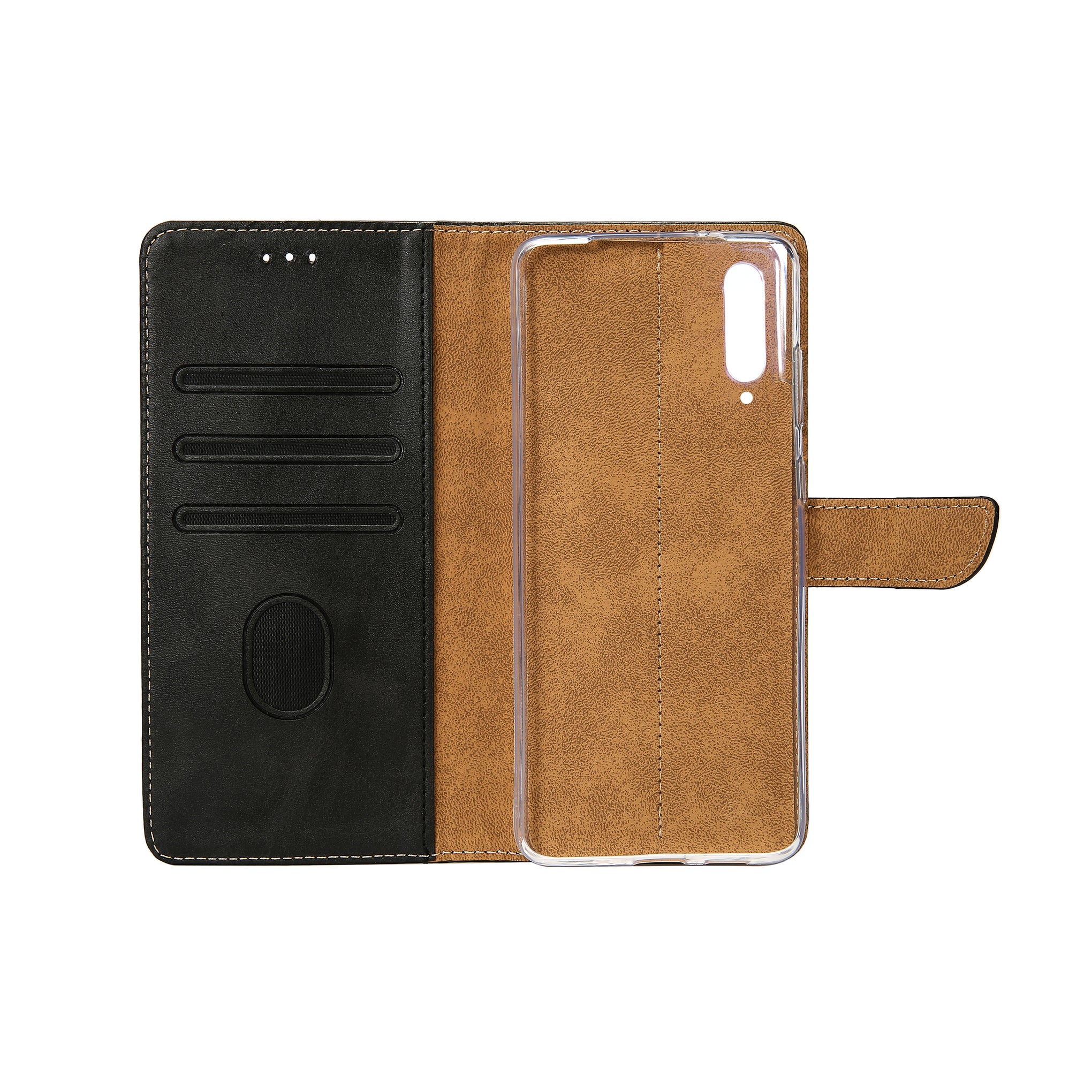 Rixus Bookcase For Samsung Galaxy A7 (2018) Black