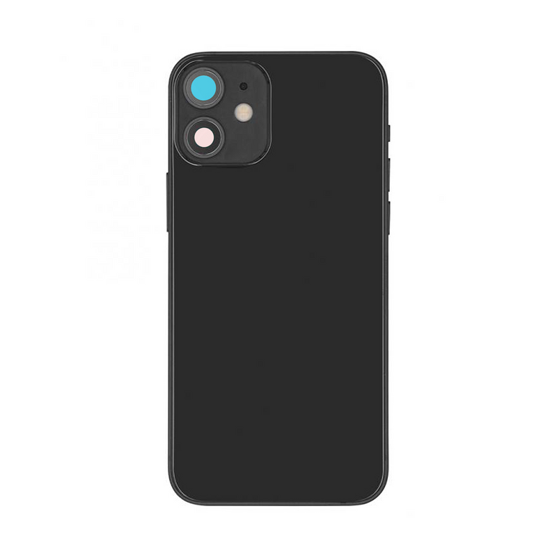 For iPhone 12 Complete Housing incl. All Small Parts Without Battery & Back Camera (Black)