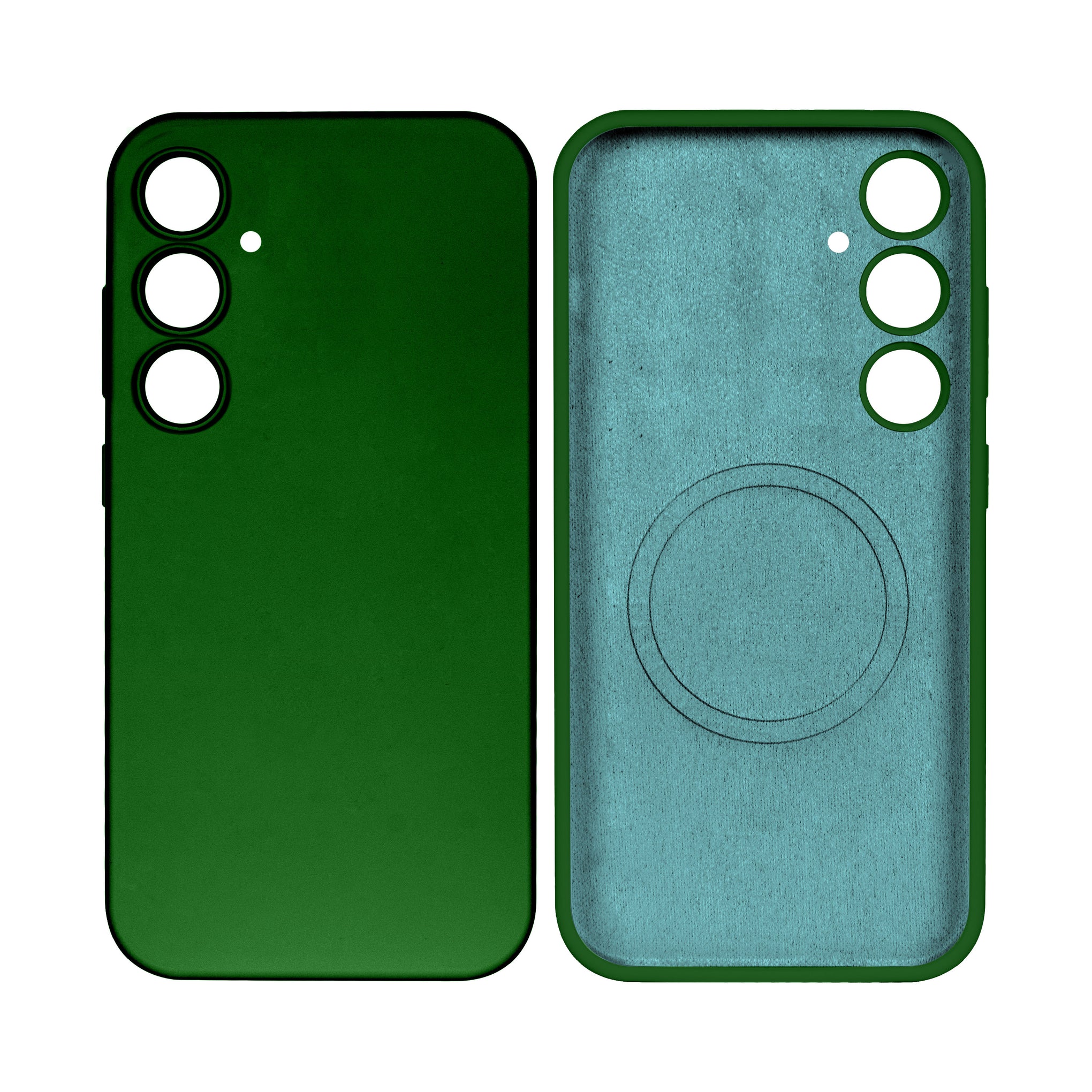 Rixus Soft TPU Phone Case With MagSafe Compatible For Samsung Galaxy S24 Plus Dark Green