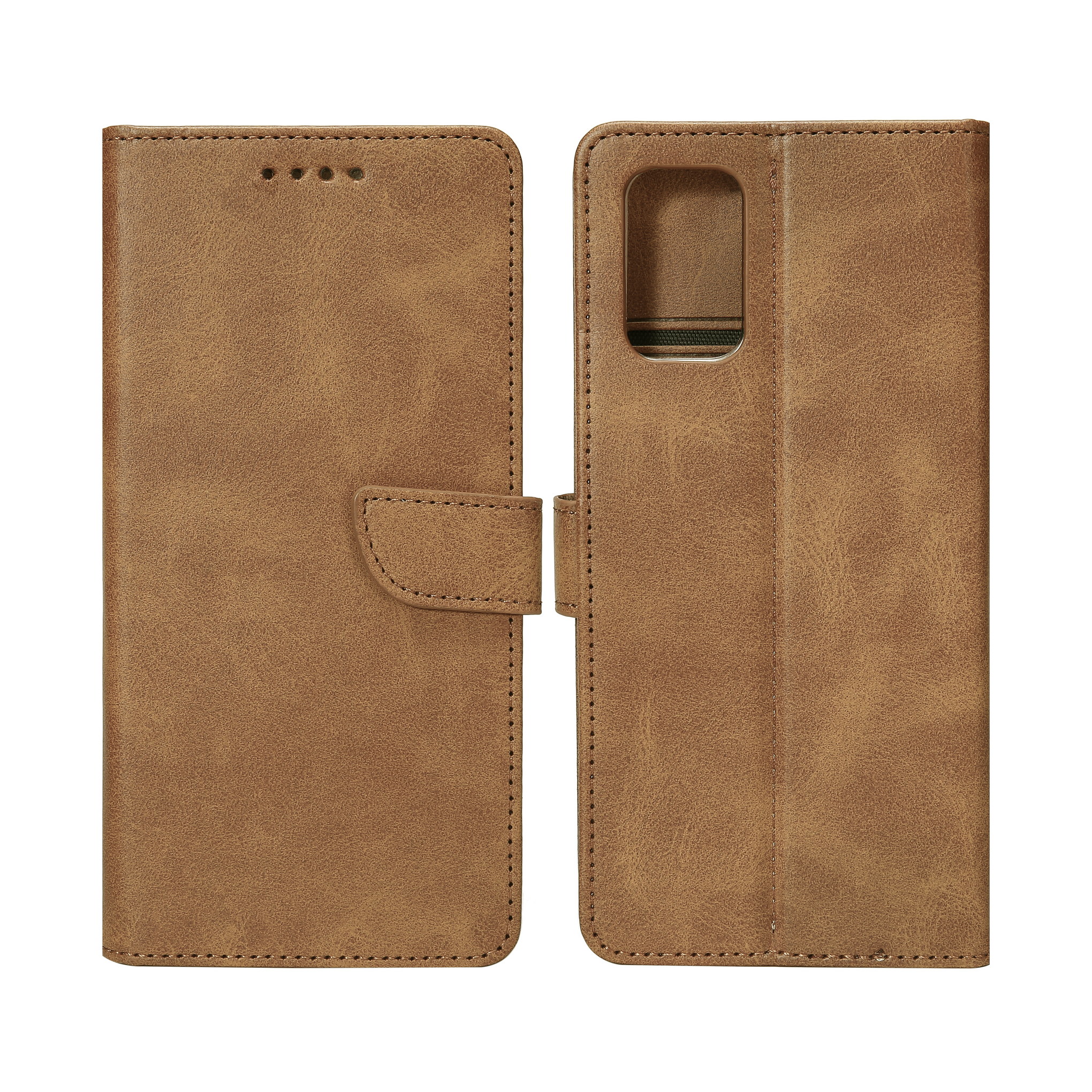 Rixus Bookcase For Samsung Galaxy A71 4G Light Brown