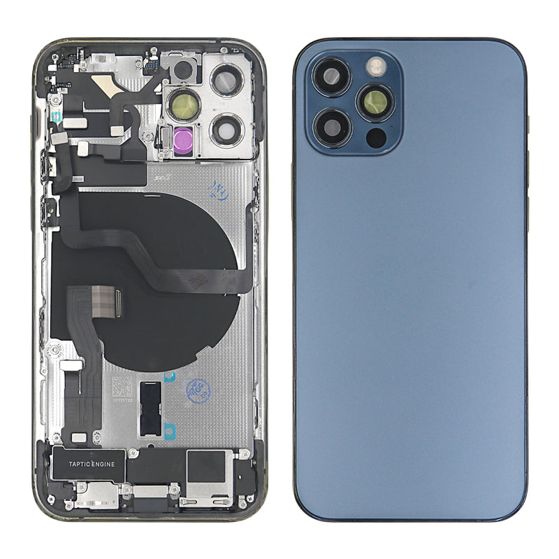 For iPhone 12 Pro Complete Housing incl. All Small Parts Without Battery & Back Camera Pacific Blue