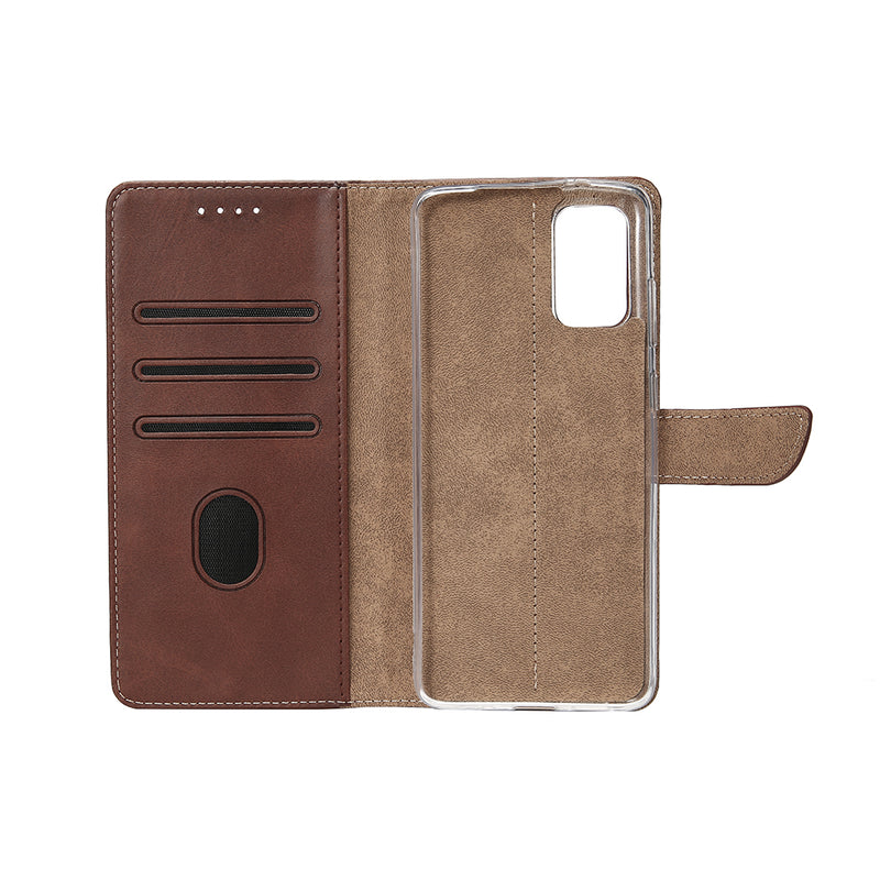 Rixus Bookcase For Samsung Galaxy A72 4G Brown
