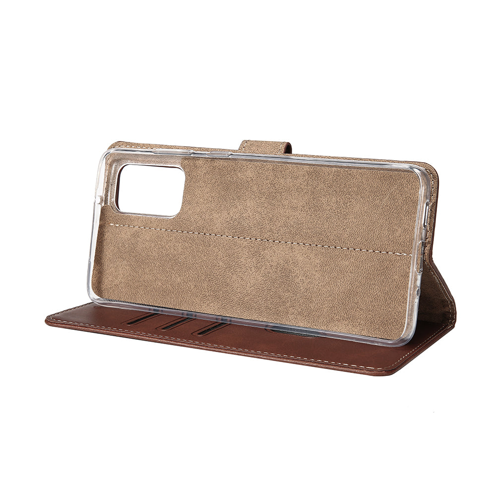 Rixus Bookcase For Samsung Galaxy A72 4G Brown