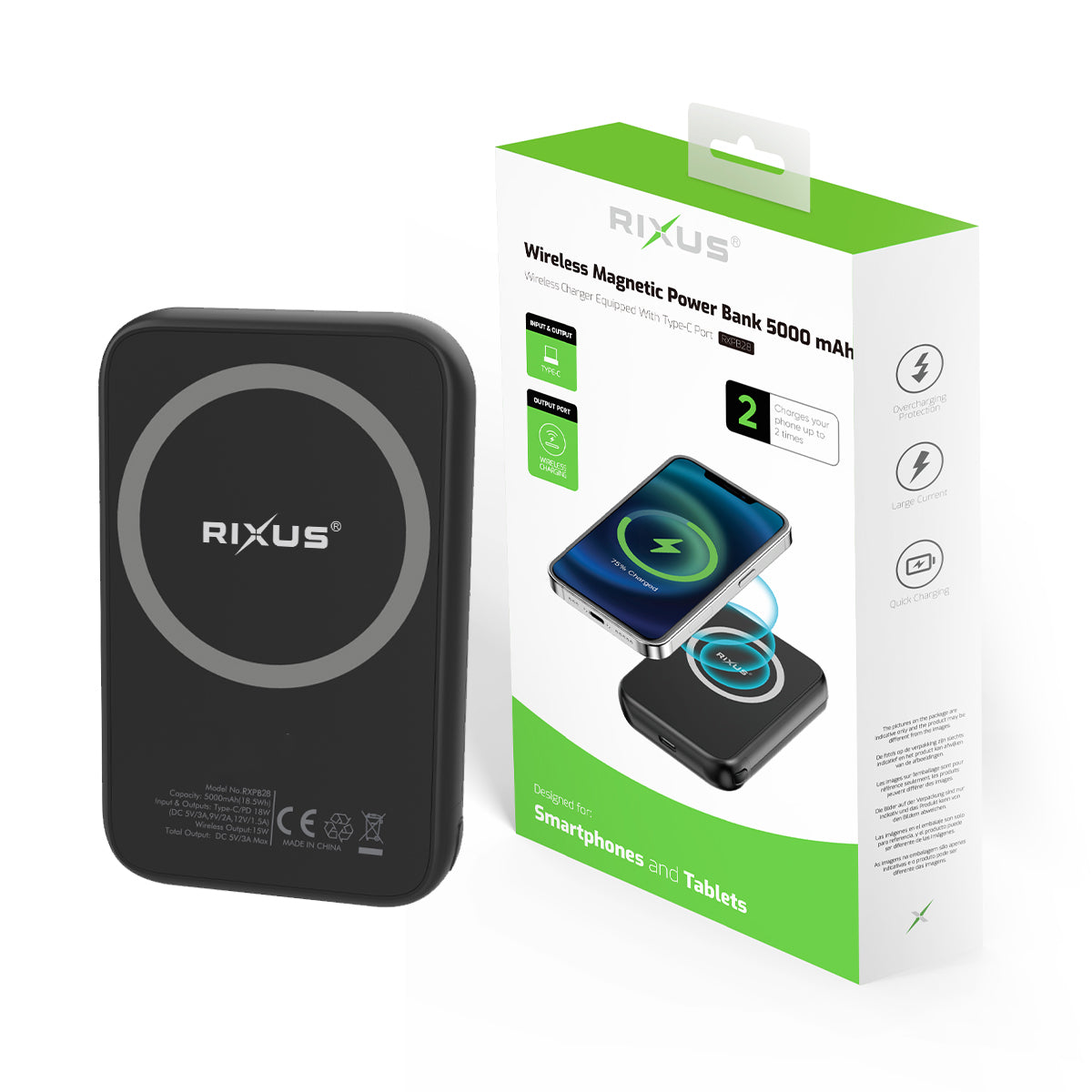 Rixus RXPB28 High Capacity Power Bank 5000mAh
