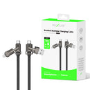 Rixus RXUC41 Flat Braided Multi Cable 1m Black