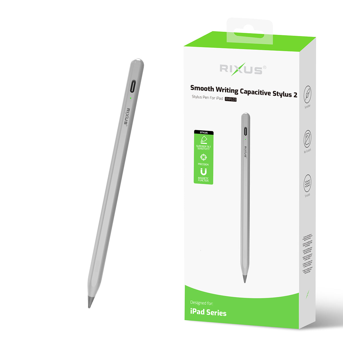 Rixus RXPL03 Smooth Writing Capacitive Stylus 2 For Apple iPad