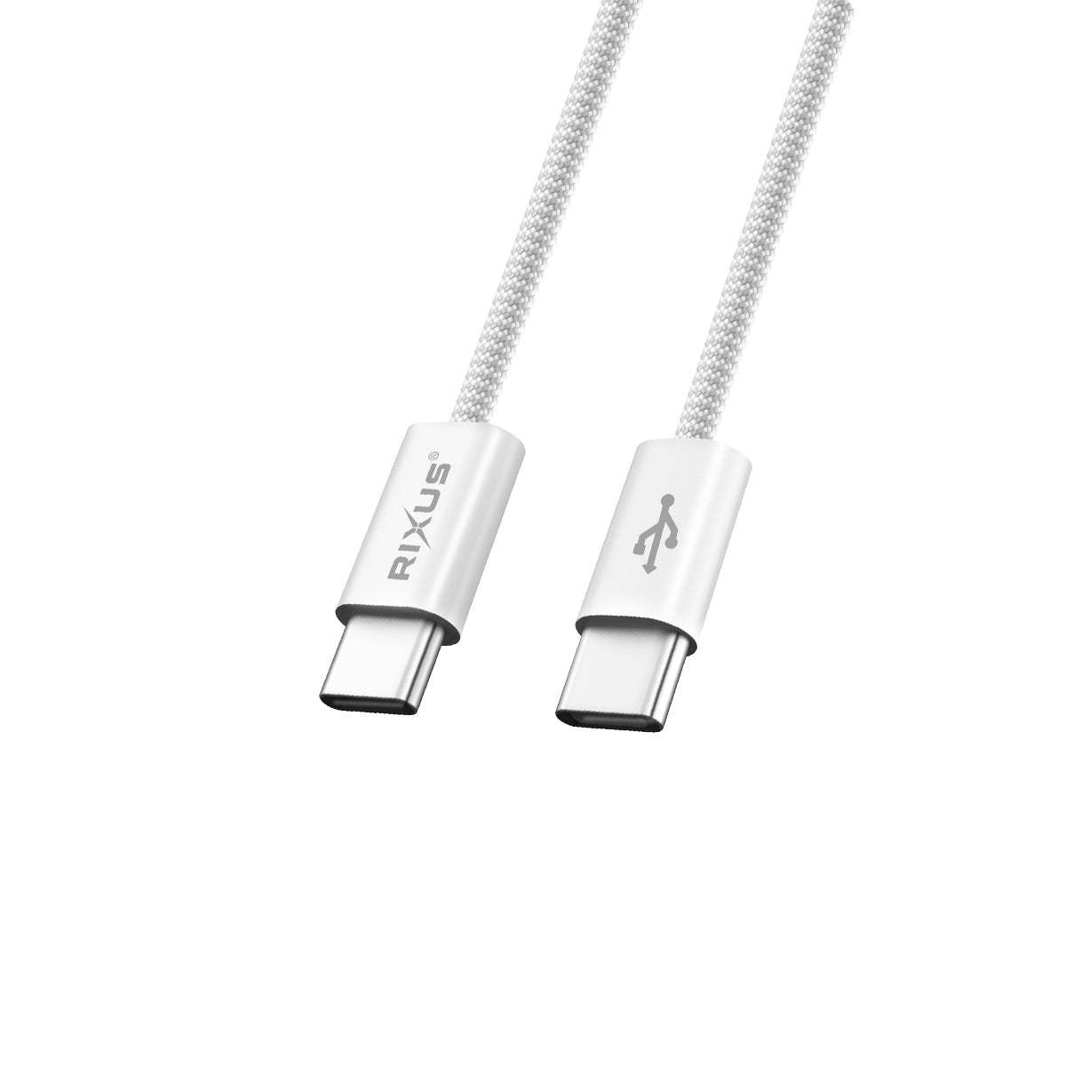 Rixus RXUC15C USB-C to USB-C Nylon Braided Cable 1m White