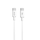 Rixus RXUC15C USB-C to USB-C Nylon Braided Cable 1M White
