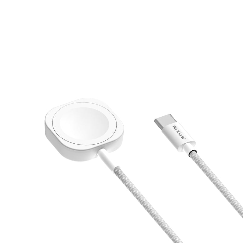 Rixus RXUC19 Magnetic Watch Fast Charging Cable 1M White