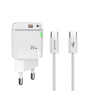 Rixus RXHC11 25W Wall Charger Kit With USB -C to USB-C Cable