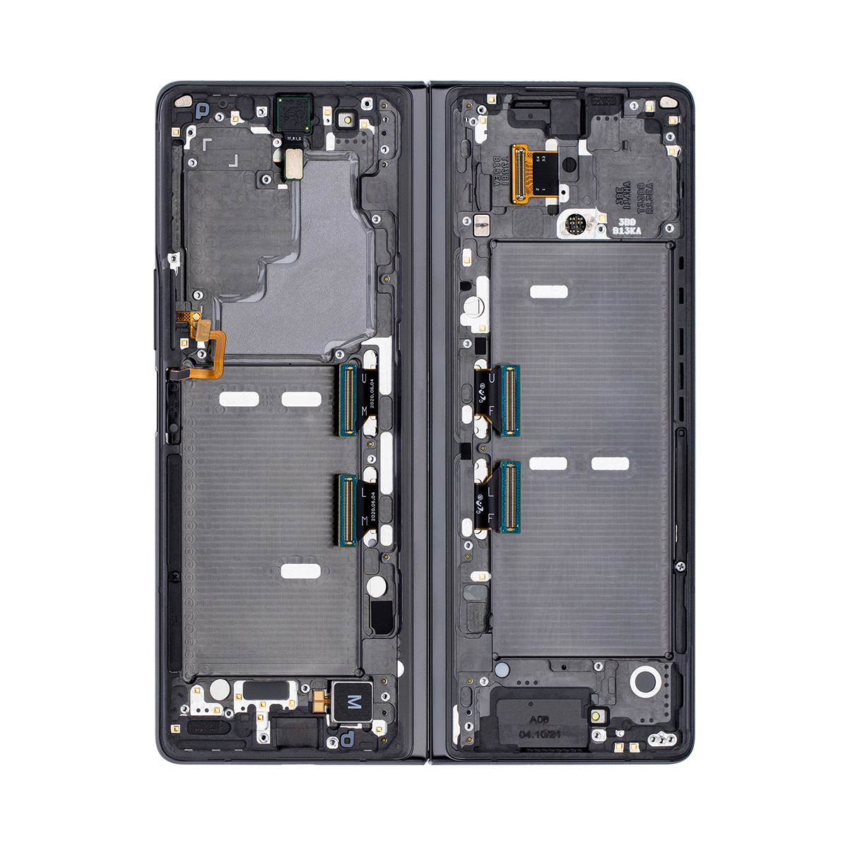 Samsung Galaxy Z Fold2 5G F916B Main Display And Digitizer With Frame Mystic Black With Silver Hinge Service Pack