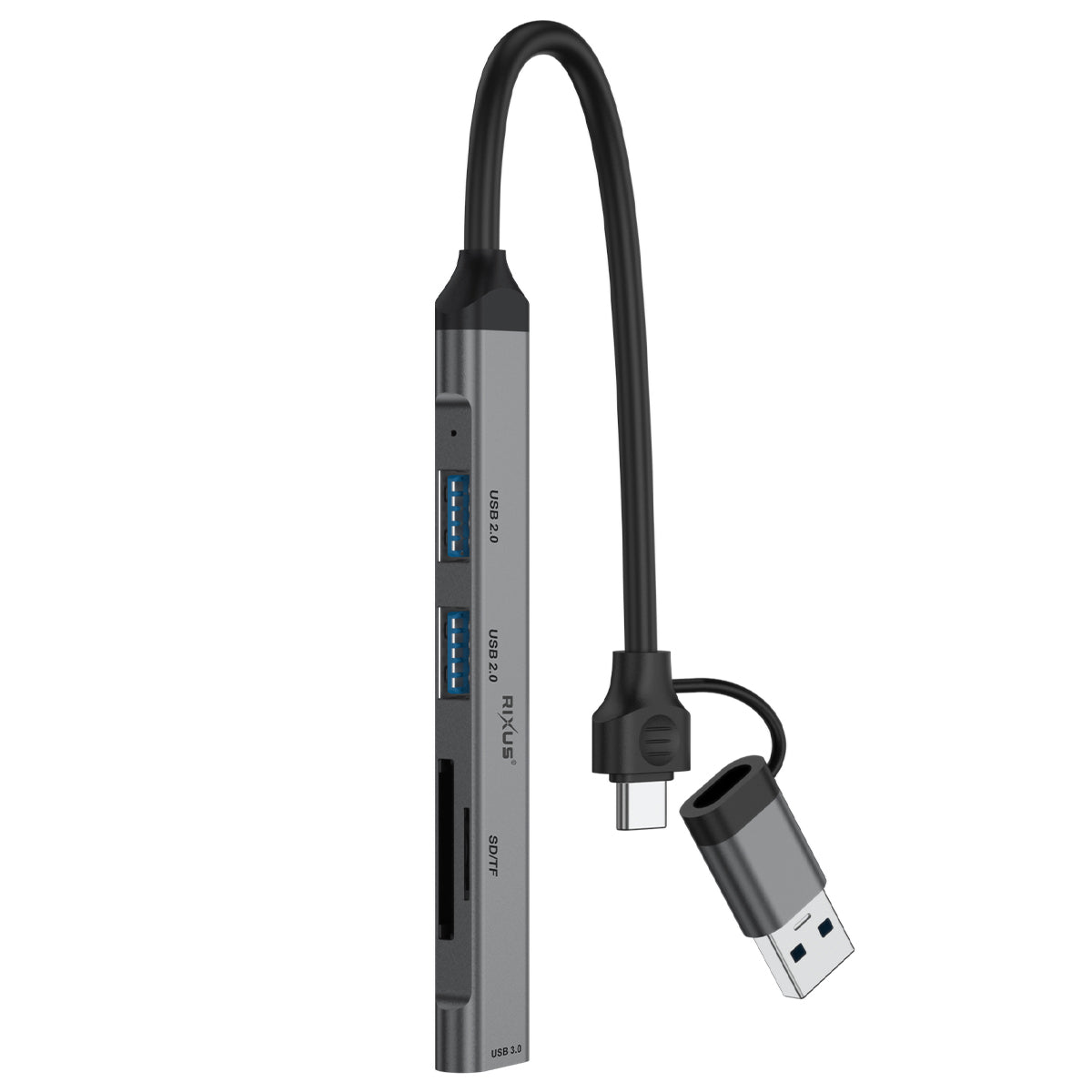Rixus RXHU05 USB-C 2 in 1 Hub Multiport Adapter