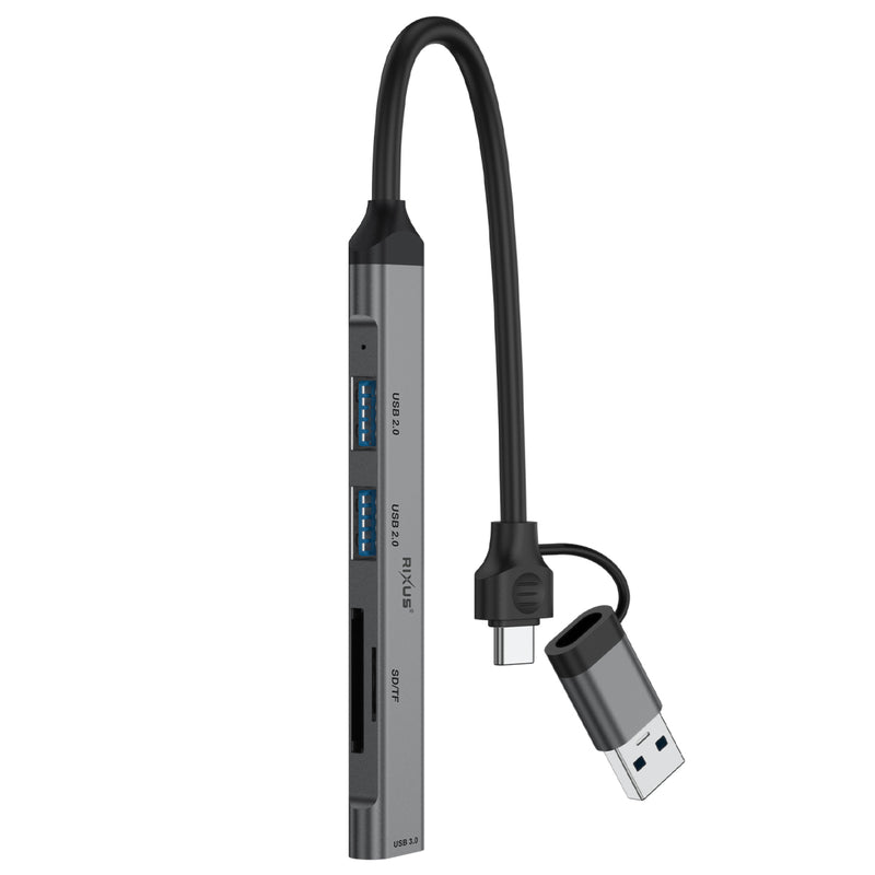 Rixus RXHU05 USB Type C 2-1 Hub Multiport Adapter