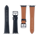 For Apple Watch 38mm, 40mm, 41mm Double Layer Leather Band Black