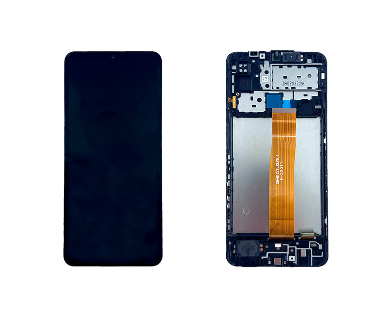 Samsung Galaxy M12 M127F Display And Digitizer With Frame Black Service Pack