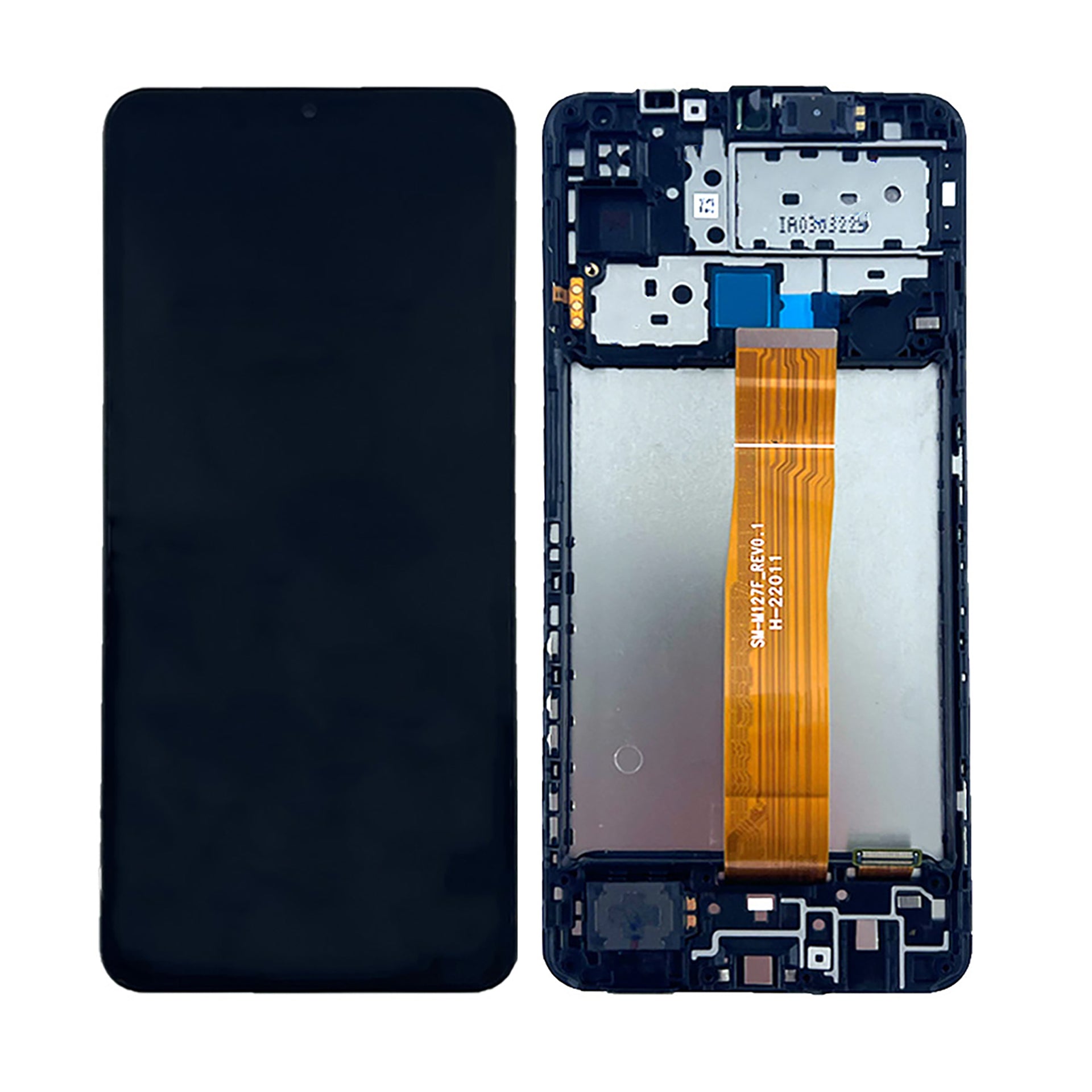 Samsung Galaxy M12 M127F Display And Digitizer With Frame Black Service Pack