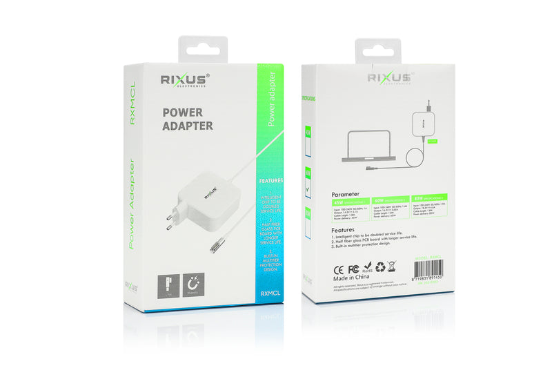 Rixus RXMCL 60W Charger For Macbook L Tip