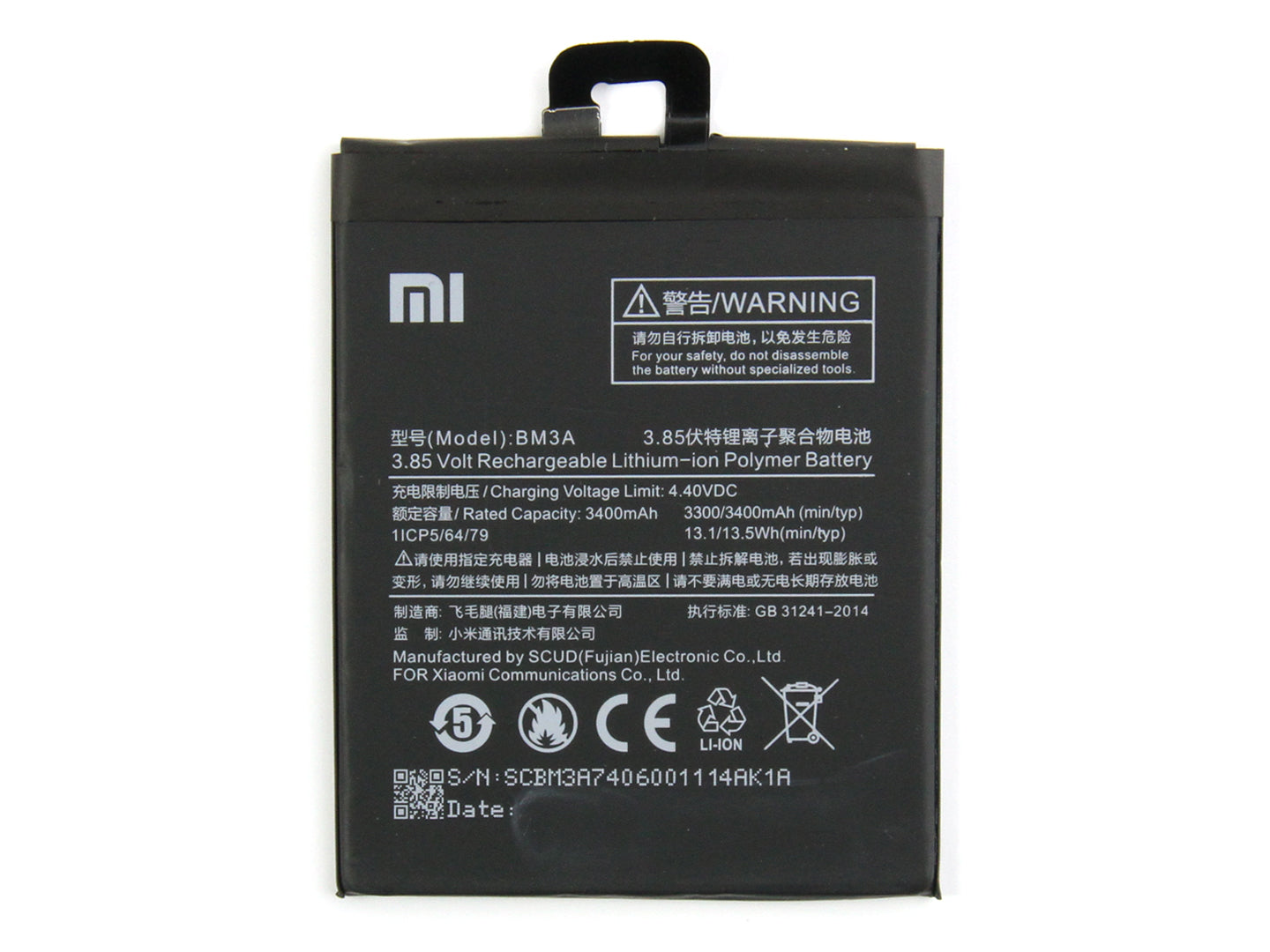 Xiaomi Mi Note 3 Battery BM3A-W275 OEM