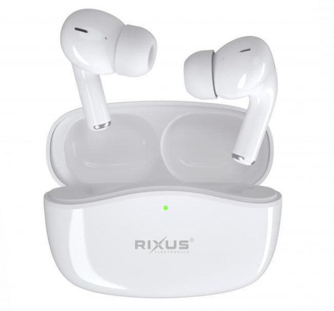 Rixus RXBT809A Crystal Clear Noise Cancelling Wireless Earphone White