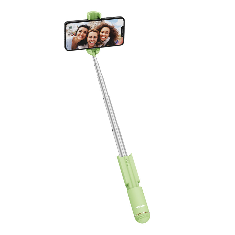 Rixus RXSF30G Mini Integrated Selfie Stick Bluetooth Green