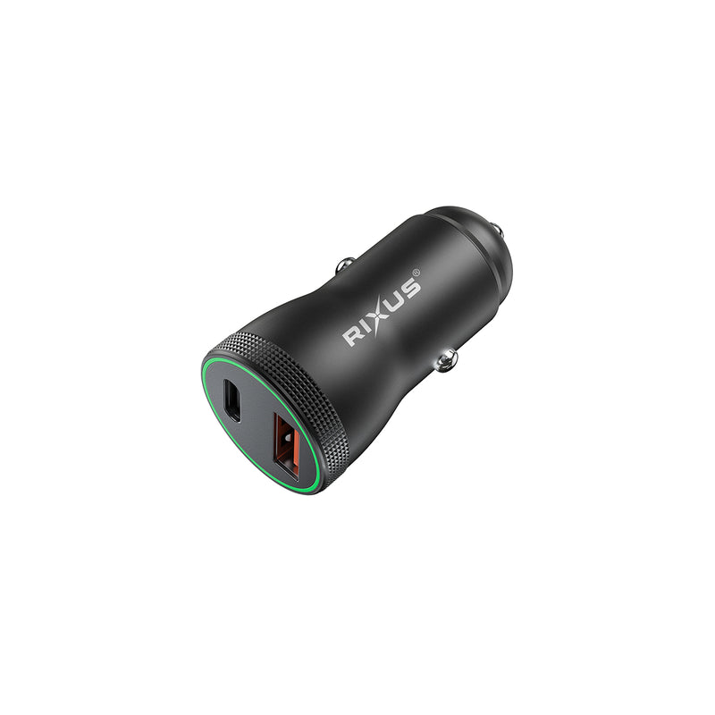 Rixus RXCC11 USB-C PD+QC Car Charger 20W Black