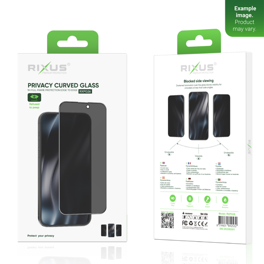 Rixus Privacy Full Curved Edge Tempered Glass For Apple iPhone 13, 13 Pro, 14, 16e, 17e