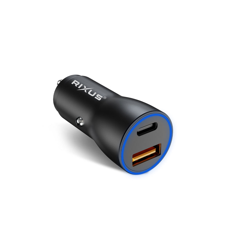 Rixus RXCC12 USB-C PD+QC3.0 Car Charger 18W Black