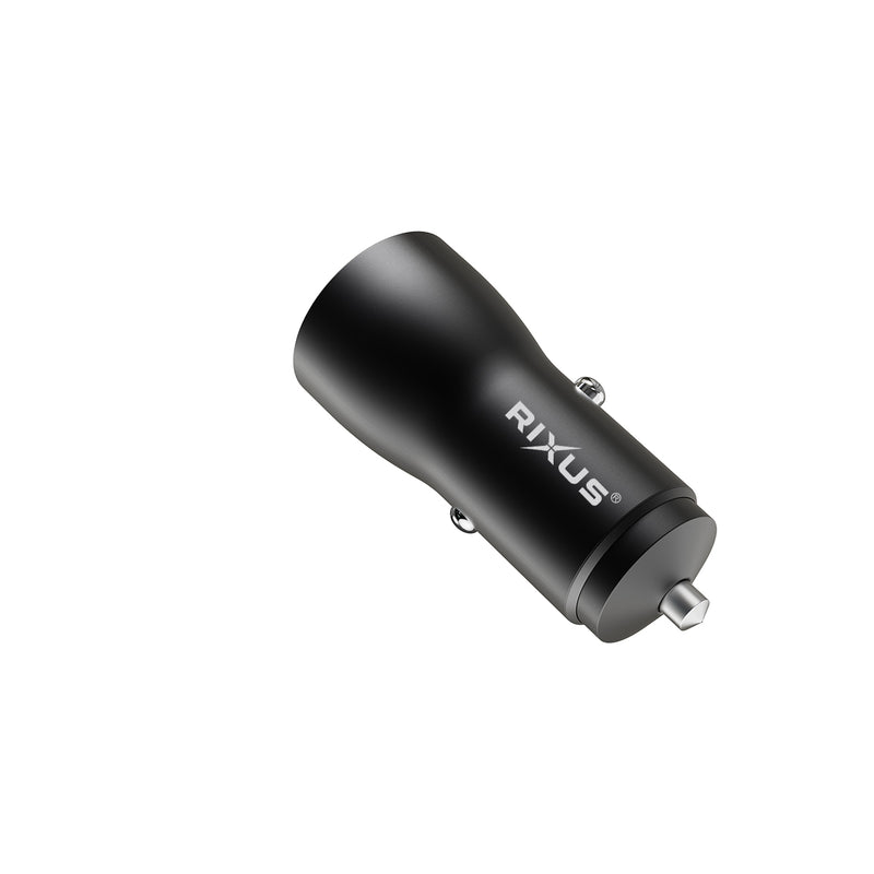 Rixus RXCC12 USB-C PD 20W + QC3.0 Car Charger 18W Black