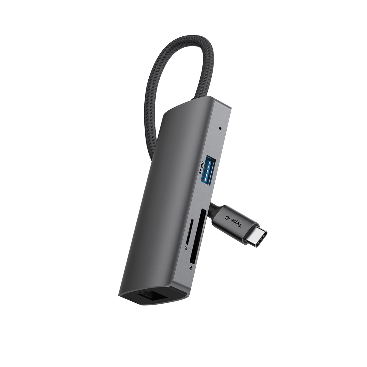 Rixus RXHU08 USB USB-C To Ethernet Adaptor With Docking Station Grey
