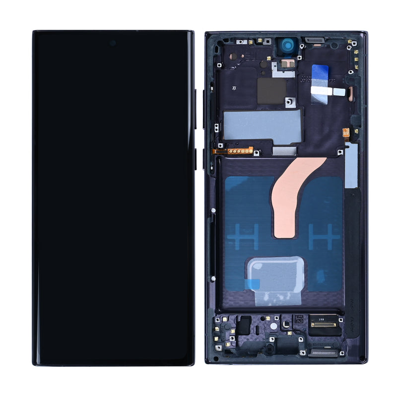Samsung Galaxy S22 Ultra 5G S908B Display And Digitizer With Frame Phantom Black SOFT-OLED