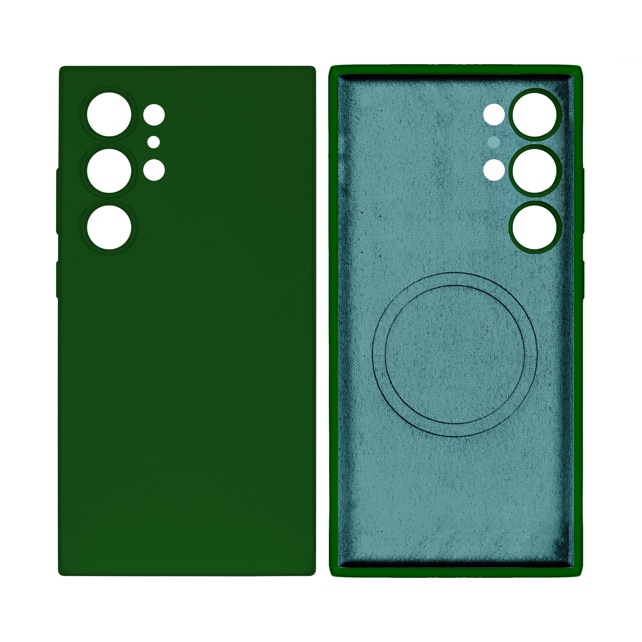 Rixus Soft TPU Phone Case Dark With MagSafe Compatible For Samsung Galaxy S24 Ultra Green