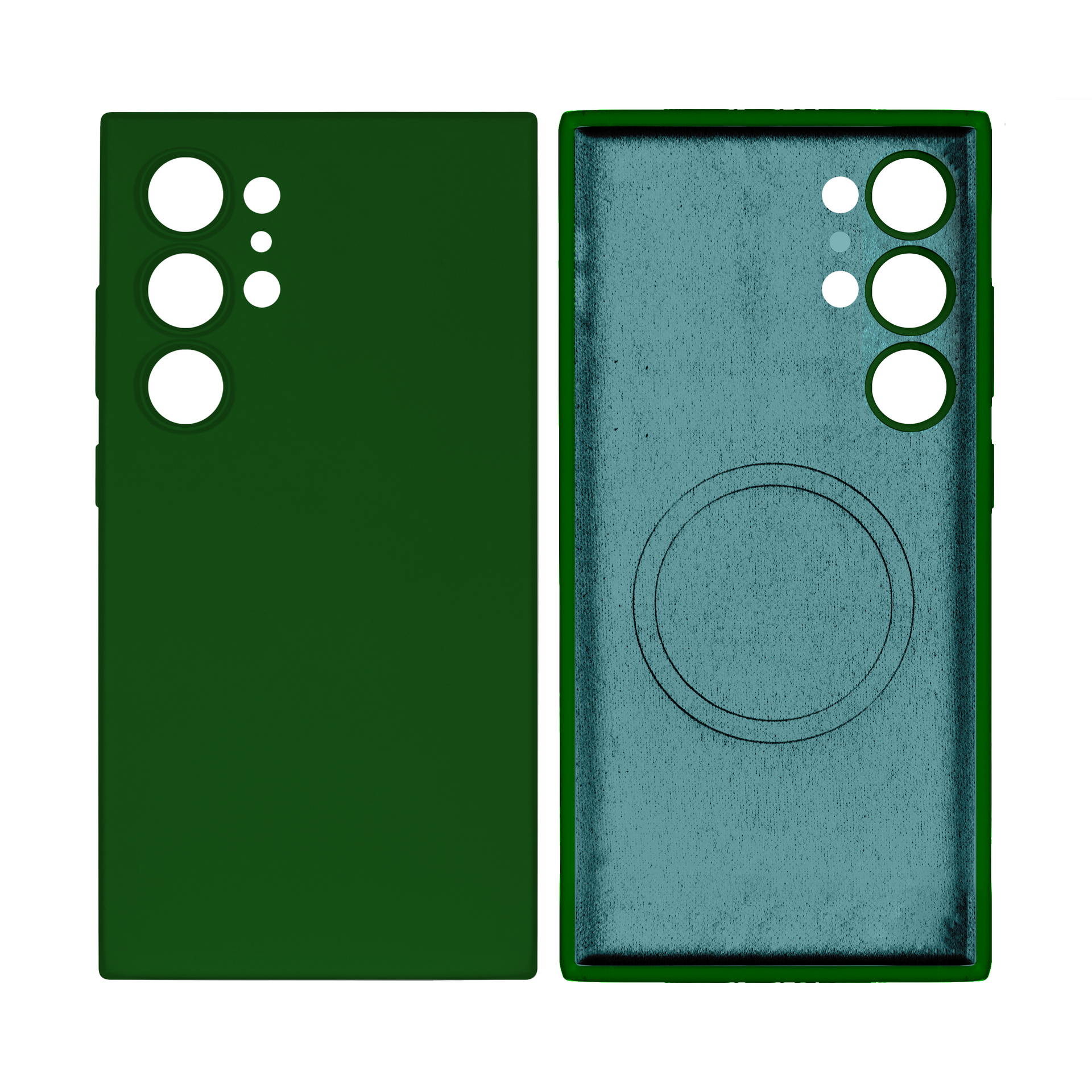 Rixus Soft TPU Phone Case Dark With MagSafe Compatible For Samsung Galaxy S24 Ultra Green