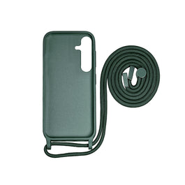 Rixus TPU Necklace Cord Cover For Samsung Galaxy S24 Plus Dark Green