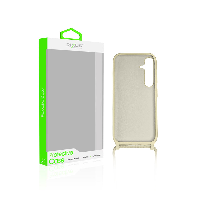 Rixus TPU Necklace Cord Cover For Samsung Galaxy S24 Plus Gold