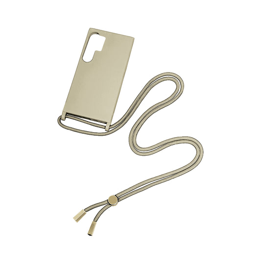 Rixus TPU Necklace Cord Cover For Samsung Galaxy S24 Ultra Gold