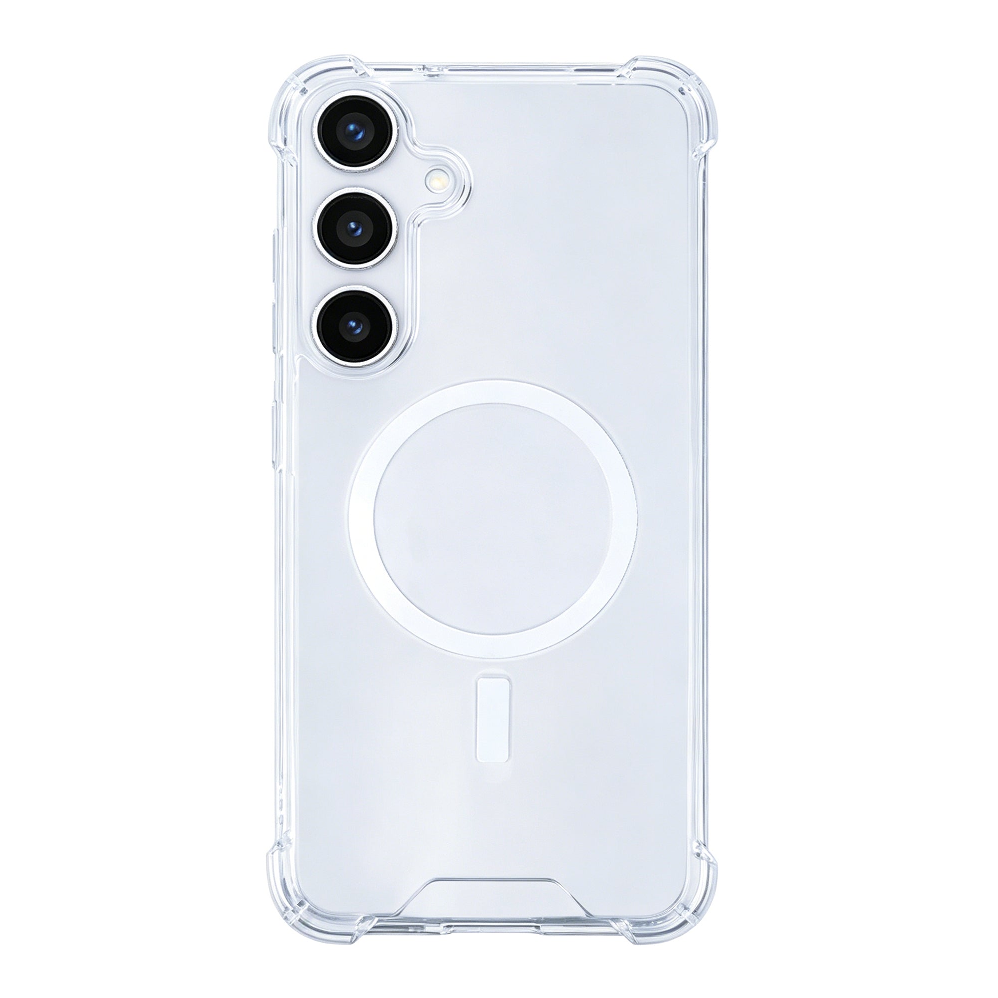 Rixus Anti-Burst Case With MagSafe Compatible For Samsung Galaxy S24 Plus, S25 Plus Transparent