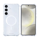 Rixus Anti-Burst Case With MagSafe Compatible For Samsung Galaxy S24 Plus, S25 Plus Transparent