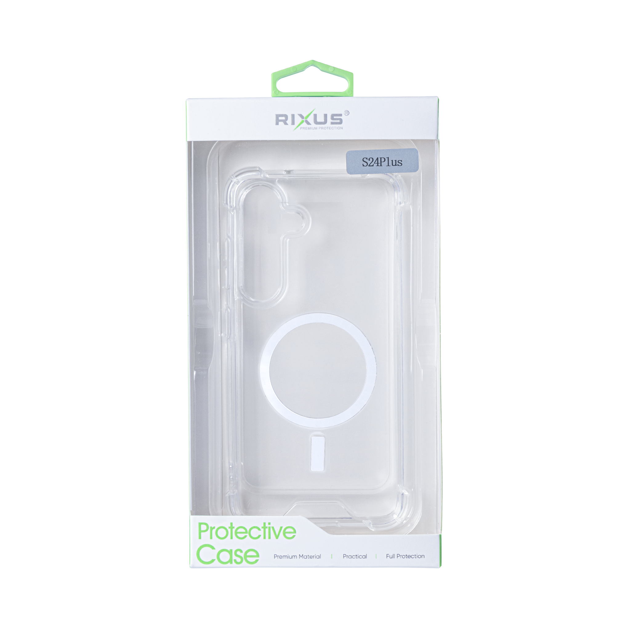 Rixus Anti-Burst Case With MagSafe Compatible For Samsung Galaxy S24 Plus, S25 Plus Transparent