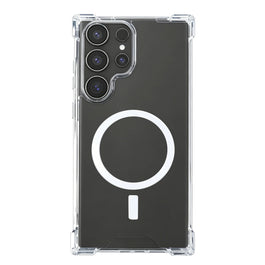Rixus Anti-Burst Case With MagSafe Compatible For Samsung Galaxy S24 Ultra Transparent