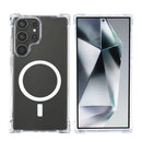Rixus Anti-Burst Case With MagSafe Compatible For Samsung Galaxy S24 Ultra Transparent