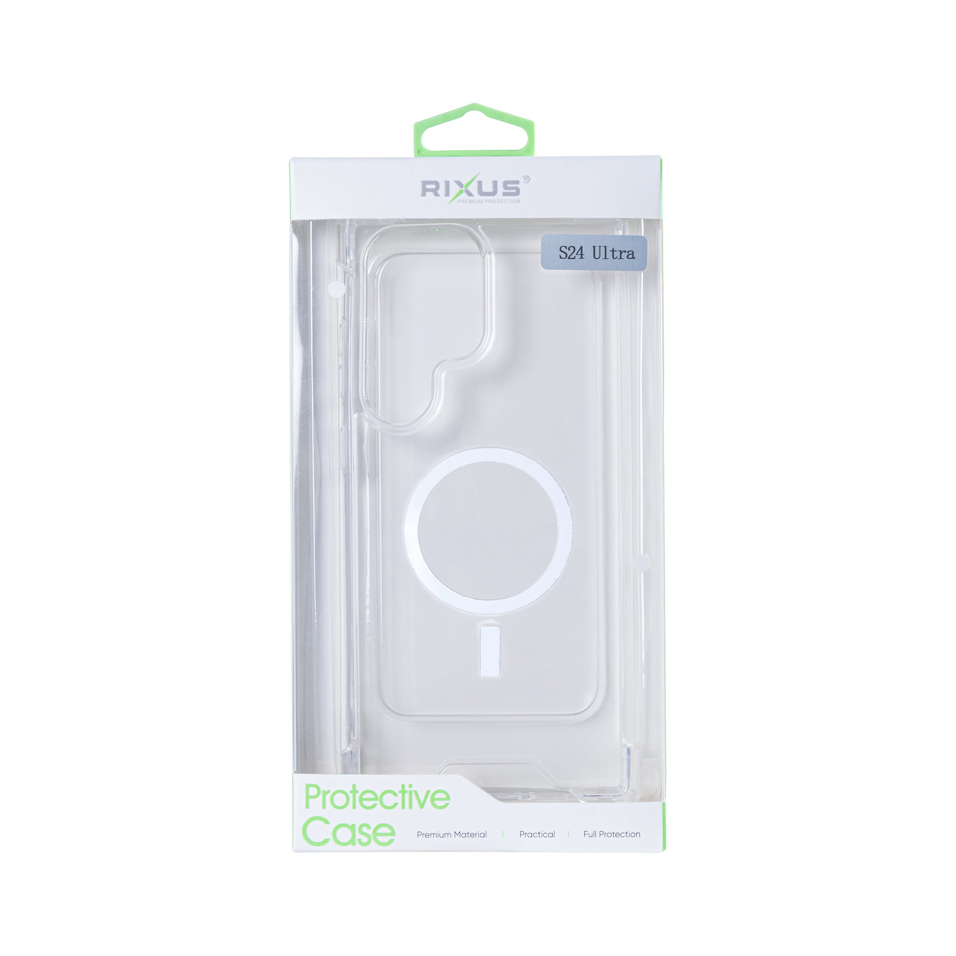 Rixus Anti-Burst Case With MagSafe Compatible For Samsung Galaxy S24 Ultra Transparent