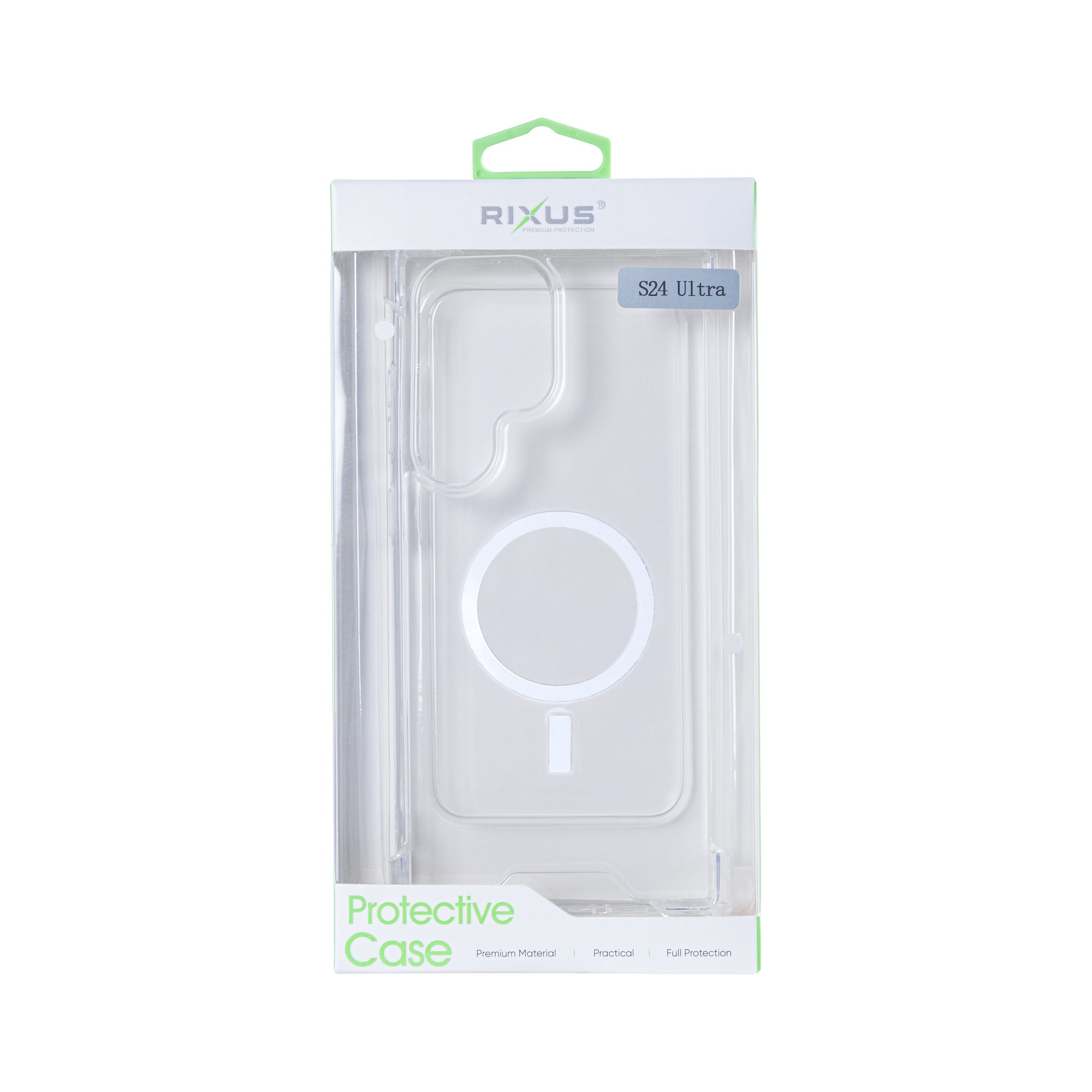Rixus Anti-Burst Case With MagSafe Compatible For Samsung Galaxy S24 Ultra Transparent
