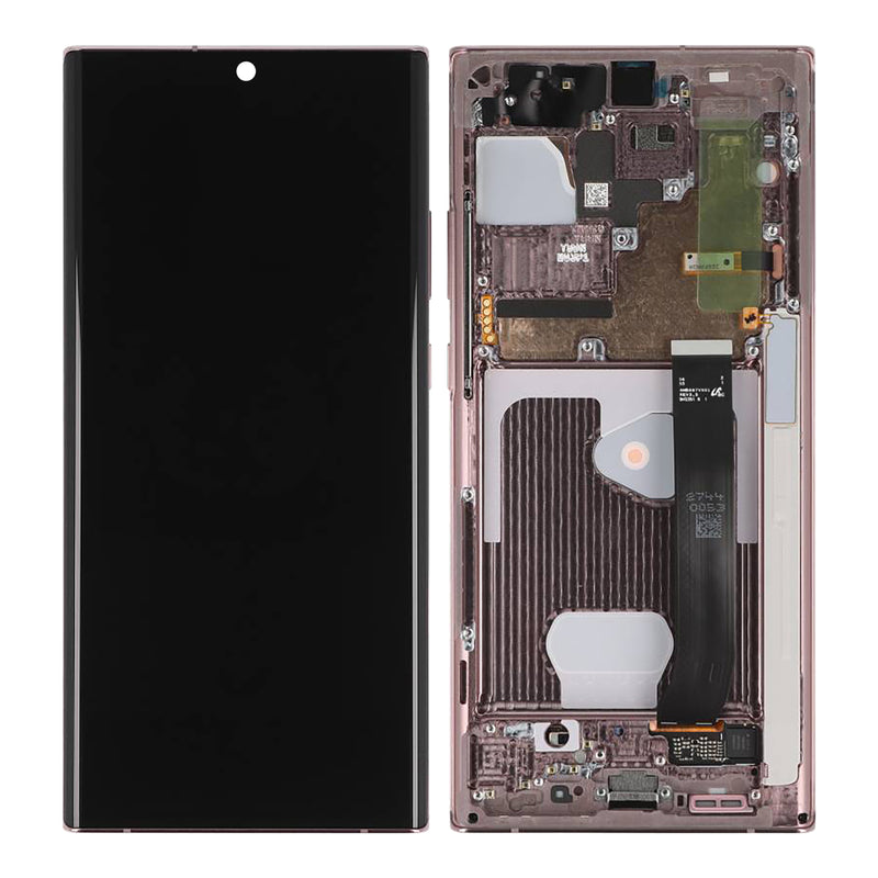 Samsung Galaxy Note 20 Ultra N985F, 5G N986B Display And Digitizer With Frame Mystic Bronze Service Pack