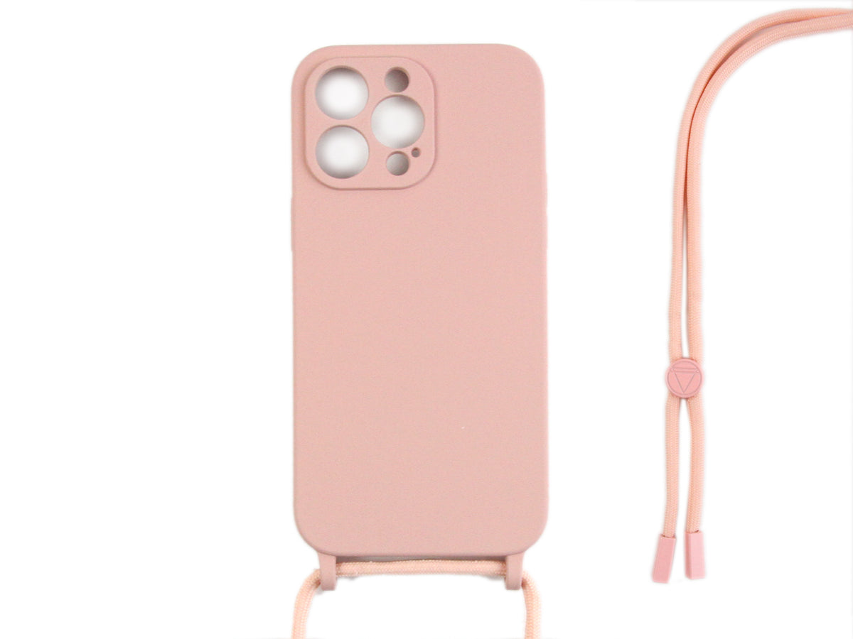 Rixus TPU Necklace Cord Cover For Apple iPhone 12 Pro Pink
