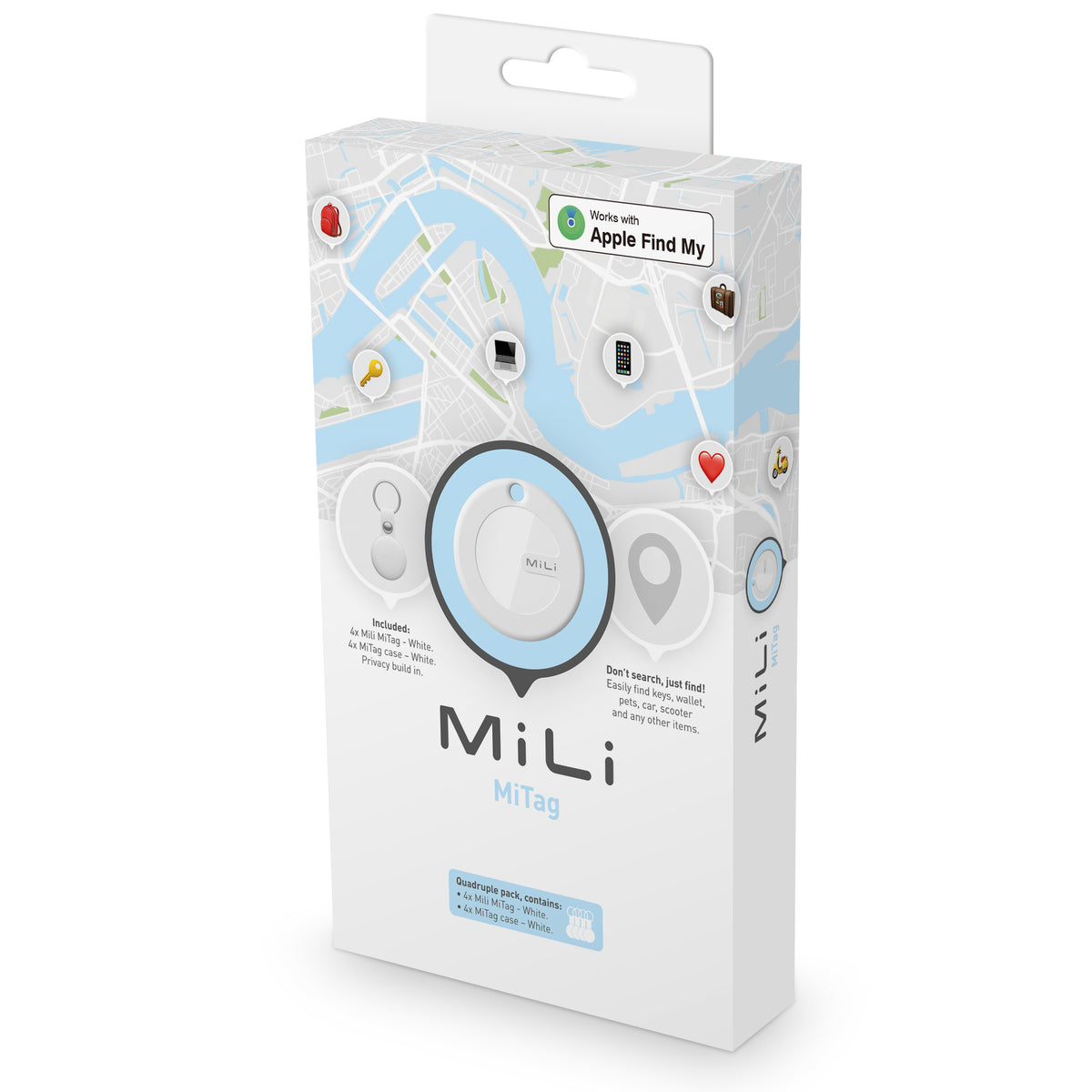 MiLi MI-3264 MiTag And PU Leather Case White (4pcs)