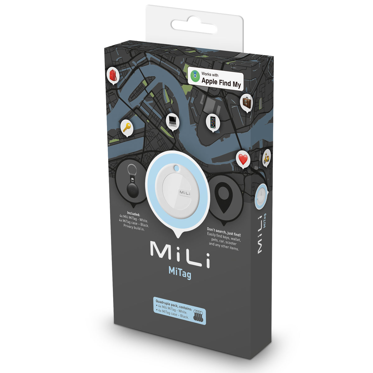 MiLi MI-3265 MiTag And PU Leather Case Black (4pcs)
