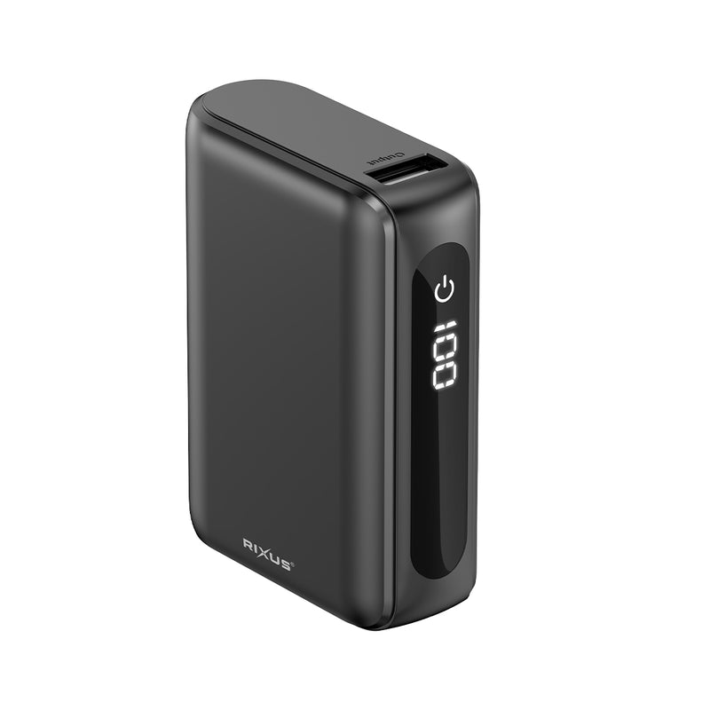 Rixus RXPB24 Compact Powerbank Digital Display 10000mAh Black