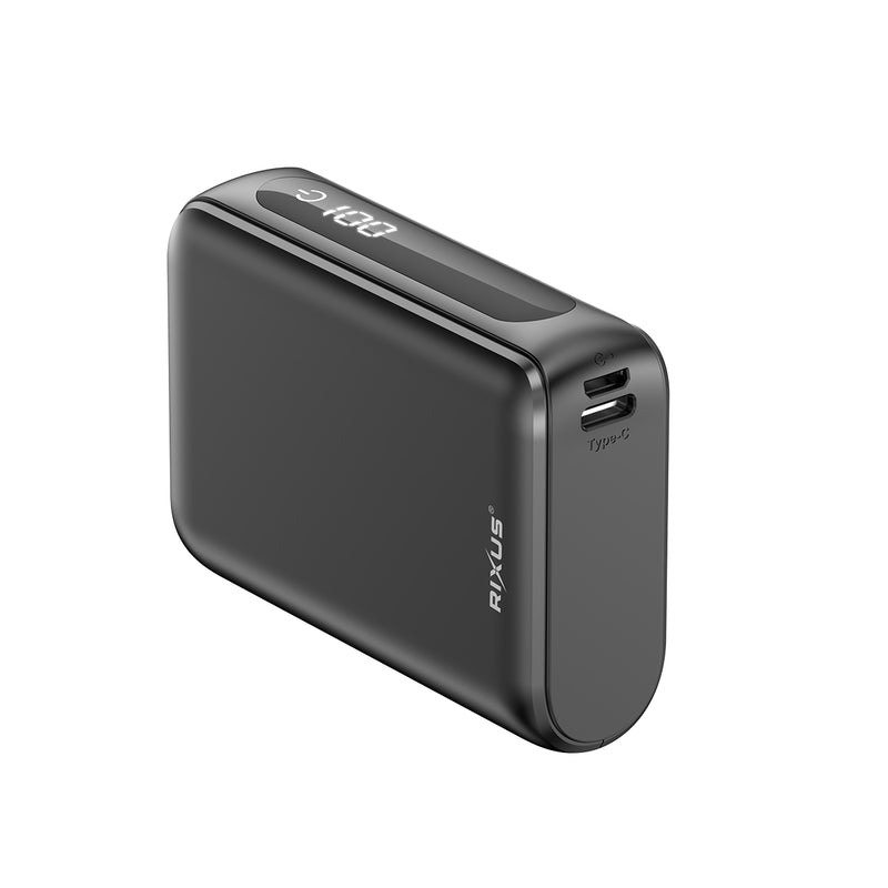 Rixus RXPB24 Compact Powerbank Digital Display 10000mAh Black