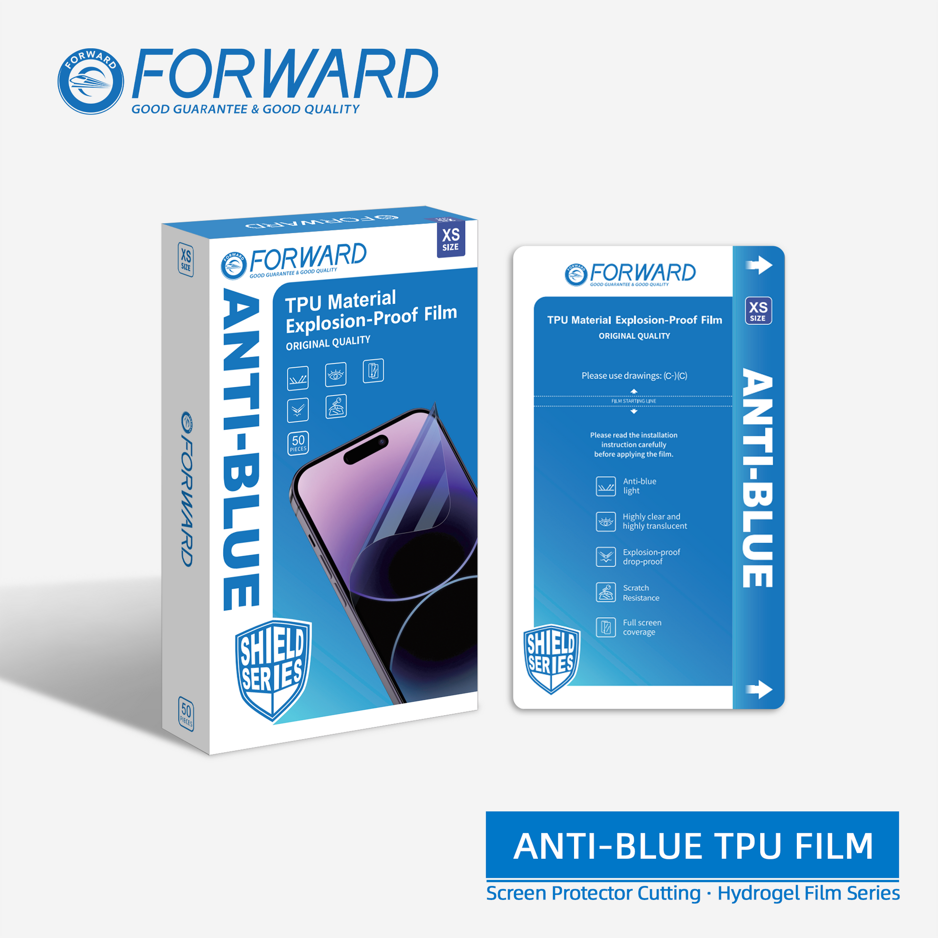 FORWARD 7 inch Anti-blue Flexible Explosion-proof Film (XS) (50pcs)